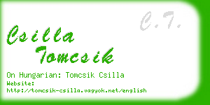 csilla tomcsik business card